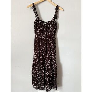 Reformation Black Floral Midi Dress